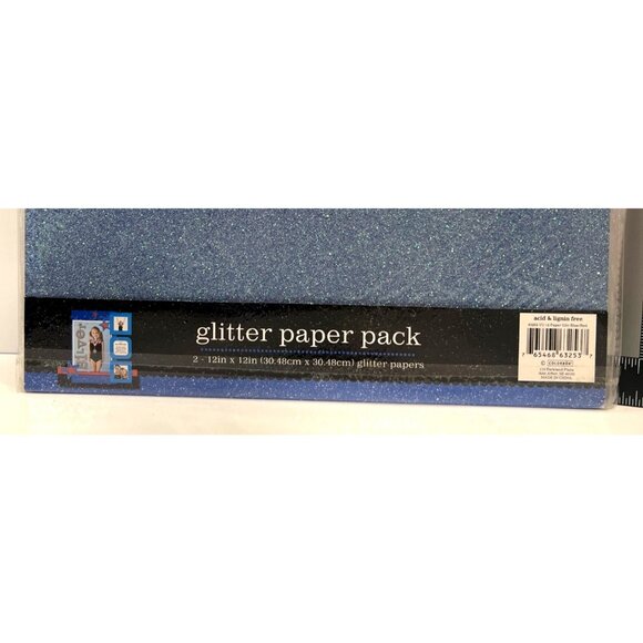12" X 12" Blue Glitter Paper Pack For Scrapbooking & Crafts By Colorbok 63253 - Picture 2 of 2